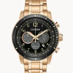 Citizen Eco Drive Brycen Mens, Chronograph watch, 44 mm Rose gold 