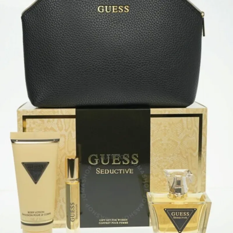 Guess Set de Regalo. Perfume Guess de 50 ml. Traveler Guess 15ml. Crema. Bolso 