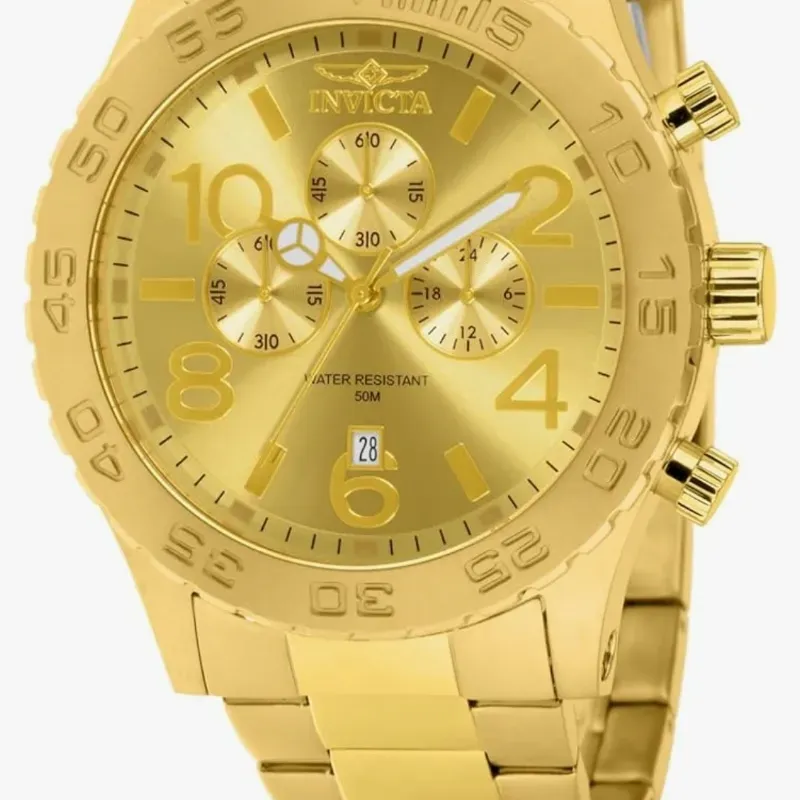 Invicta Specialty. 48 mm Gold watch men