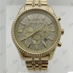 Michael kors 44 mm Pave Lexington gold cristal watch men 