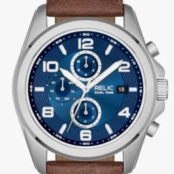 Relic by Fossil 44mm - Reloj deportivo Emmet de acero inoxidable, con mecanismo de cuarzo para hombre