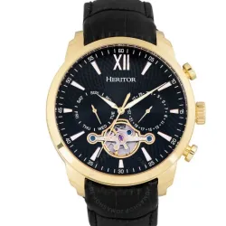 Reloj Heritor Artur 45 mm automático pulsera cuero 