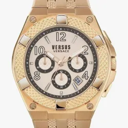 Versus Versace Esteve Collection Reloj de lujo para hombre con una pulsera de oro rosa con una caja de oro rosa y esfera de oro rosa