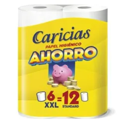 PAPEL HIGIENICO PACK 6 ROLLOS CARICIAS
