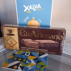 Turrón de Chocolate al Ron con Pasas El Artesano 
