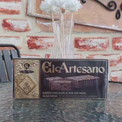 Turrón de Chocolate al Ron con Pasas El Artesano