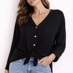 ✨ Blusa Casual con Nudo Negro