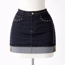 Falda Mini Denim Studs