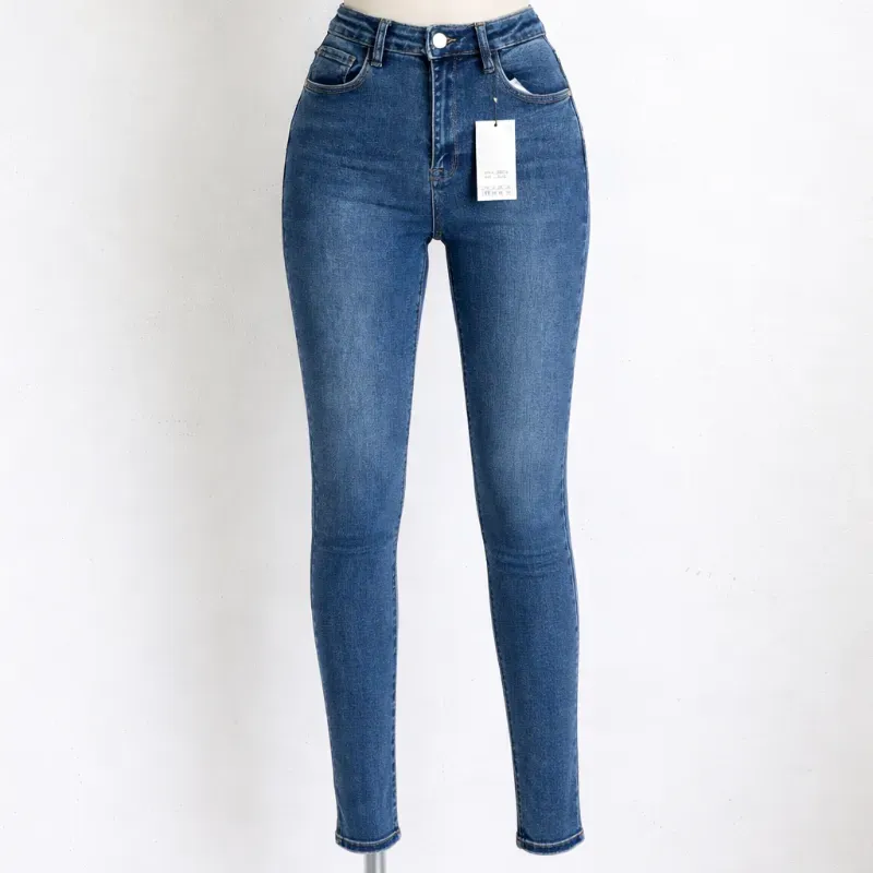 Jeans Azul Skinny Tiro Alto