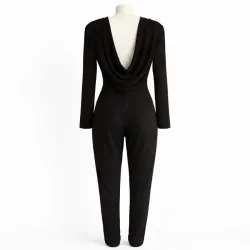 Mono Largo Negro Espalda Abierta – Elegante y Sexy | ZAMÉ
