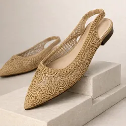 Sandalia Elegance Crochet Beige