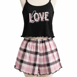 Set Pijama Love Pink & Black