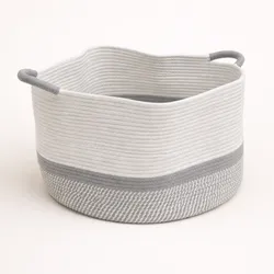 Cesta Grande Tejida Gris