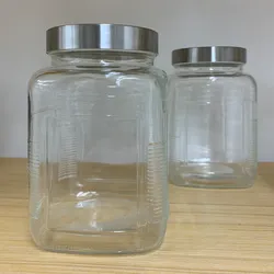 Recipiente de Cristal con Tapa Mediano