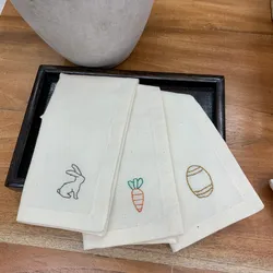 Set 3 Servilletas de Lienzo Bordadas