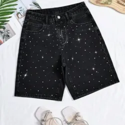 Shorts mezclilla de brillo 