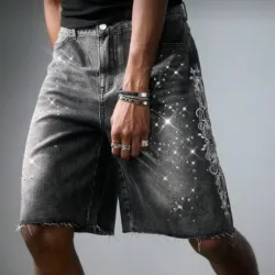 Shorts mezclilla de brillo