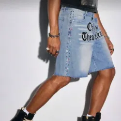 Shorts mezclilla de brillo