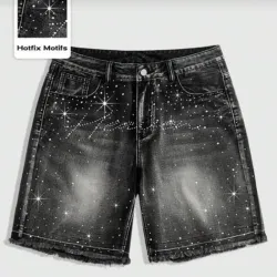 Shorts mezclilla de brillo