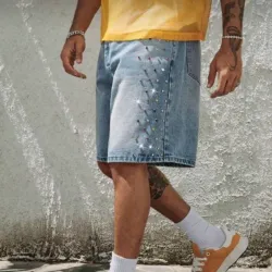 Shorts mezclilla de brillo