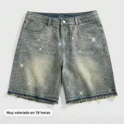 Shorts mezclilla de brillo 