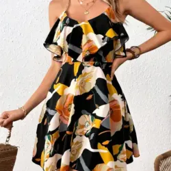 Vestido de mujer estampado tropical