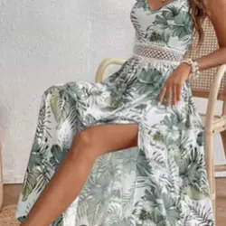 Vestido estampado largo