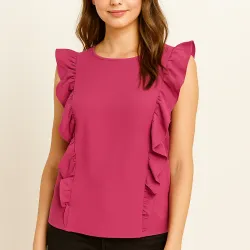 Blusa rosada de vuelos 