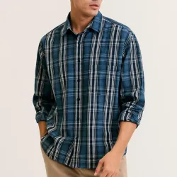 Camisa de cuadros mangas largas