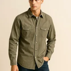 Camisa verde mangas largas 