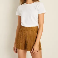 Short brizado marron 