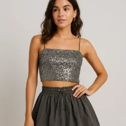 Top negro de brillo H&M 