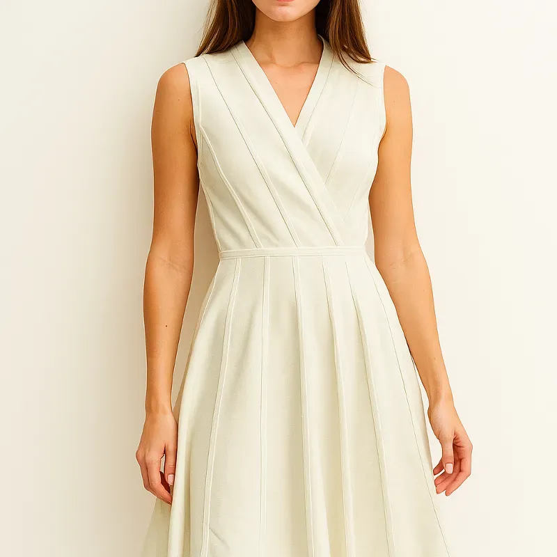 Vestido blanco perlado elegante 